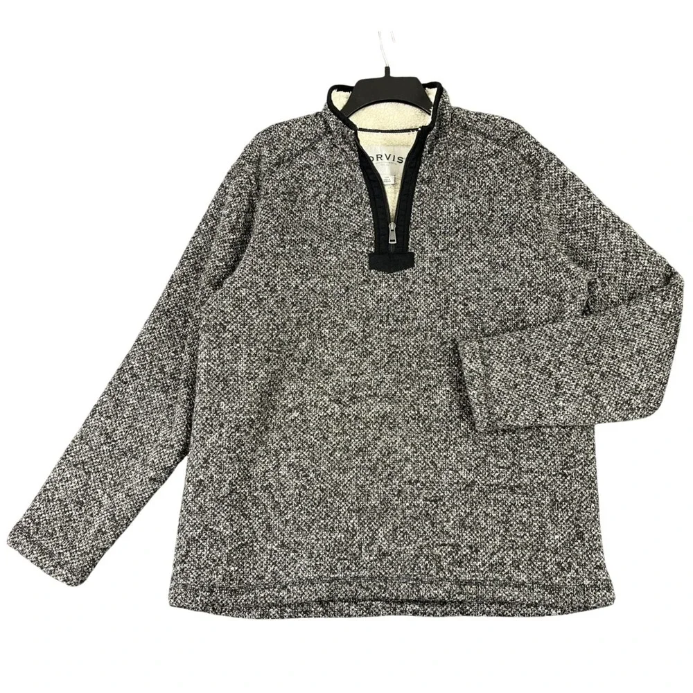 Orvis Classic Collection Quarter Zip Pullovers Sherpa Lined Fleece L Mens‎